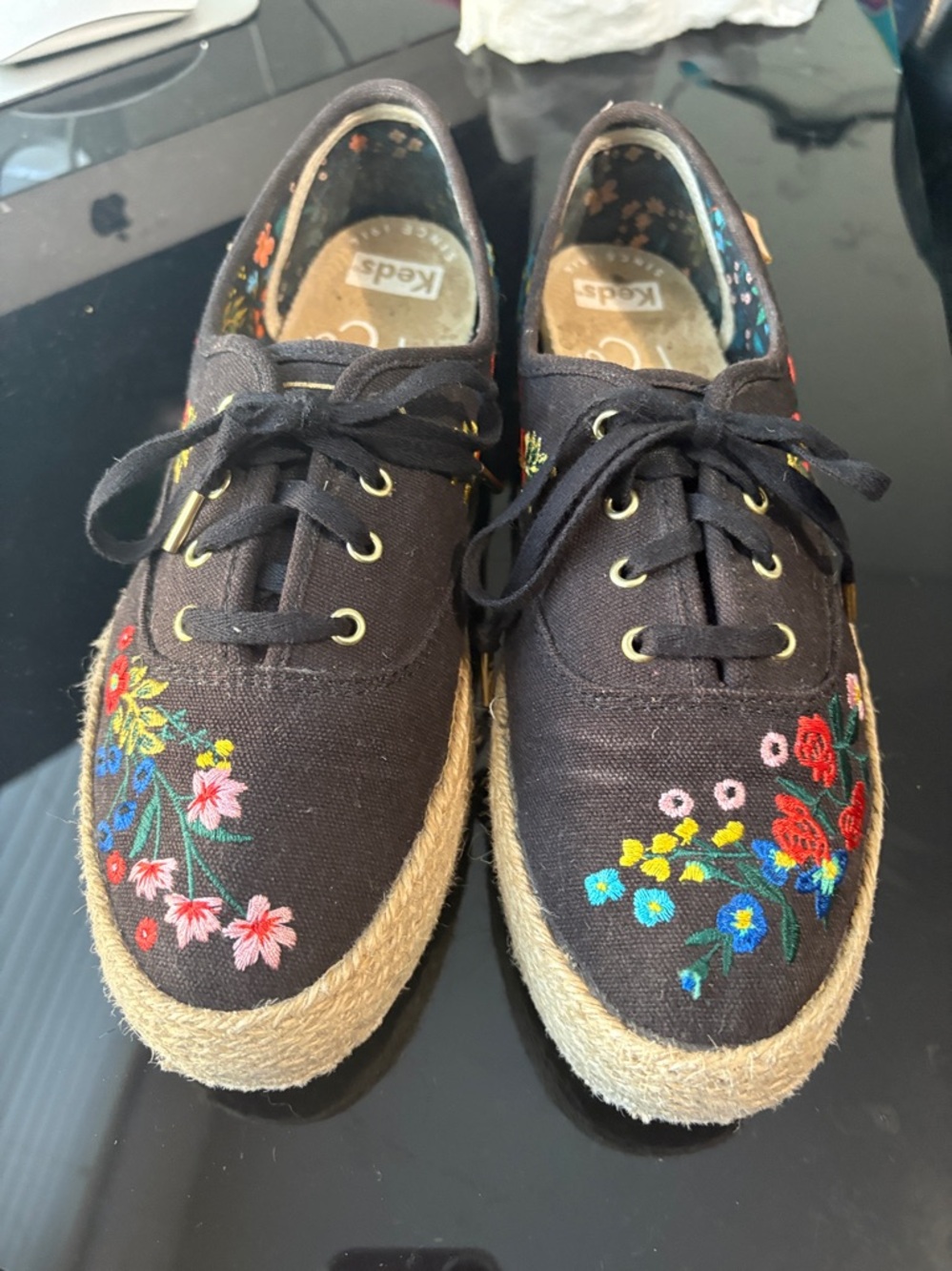 Keds x Rifle Paper Co. Embroidered floral Sneakers size 8